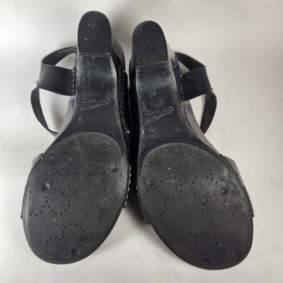 DANSKO Women's Tasha Sandal Size 10.5 EU 41 Black Leather Open Toe Shoe - Picture 6 of 9
